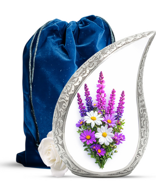 Personalized Flower Urn for Mom, Beautiful Cremation Urn for Women