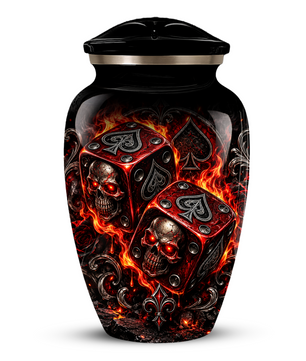 Skull Dice Cremation Urn for Ashes | Personalized Adult Memorial Urn