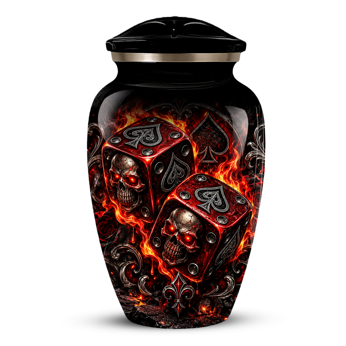 Skull Dice Cremation Urn for Ashes | Personalized Adult Memorial Urn