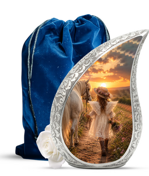 Angel Horse Memorial Urn for Ashes, Mom Cremation Urn,Adult Funeral Urn for Human Ash