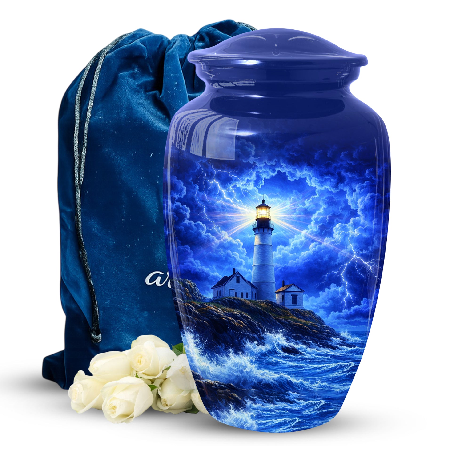 Lighthouse Memorial Urn for Dad, Personalized Adult Cremation Large  Urn