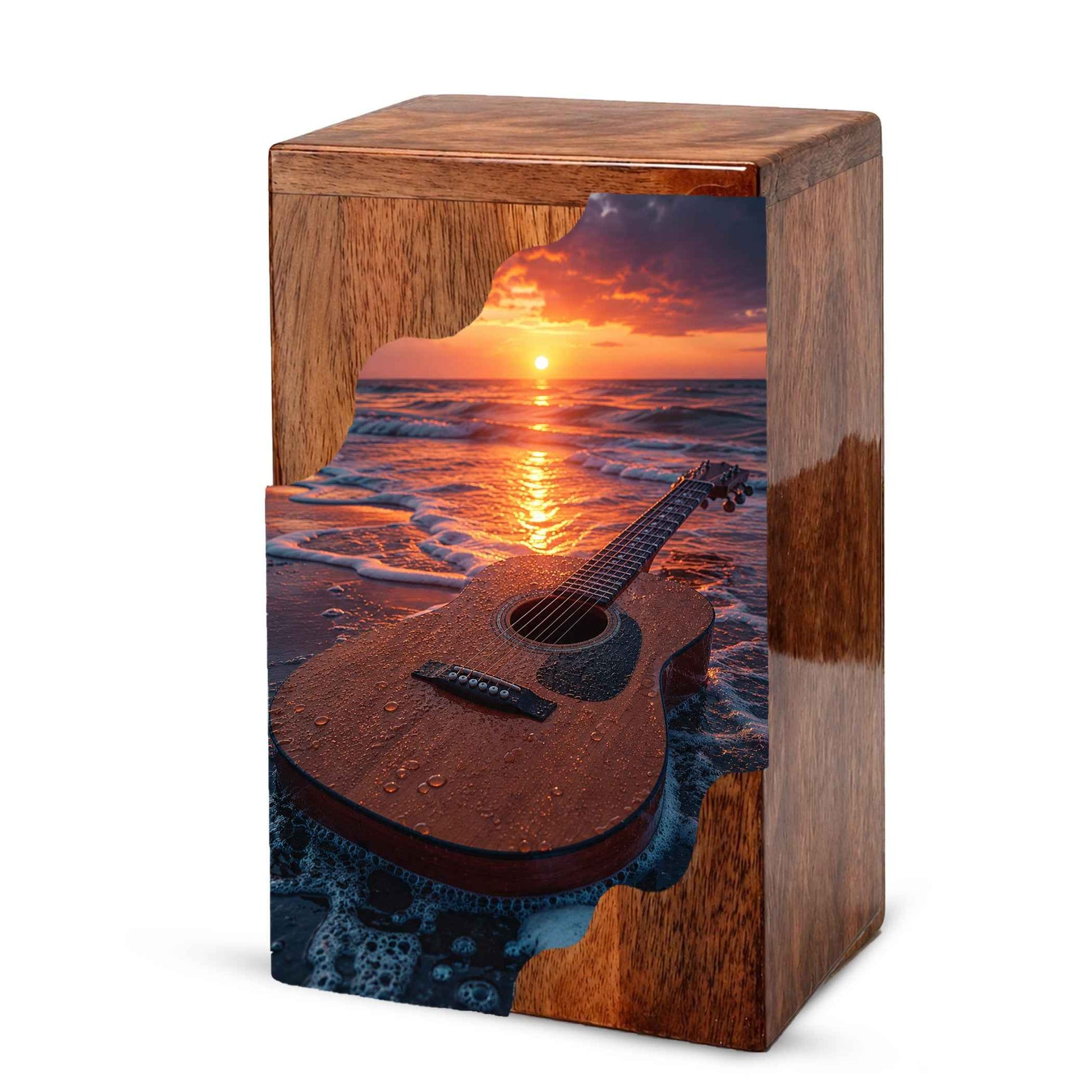 Guitar Cremation Urns for Human Ashes | Adult Urns for Ashes | Wooden Cremation Urn