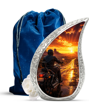 Motorcycle Urn for Dad Ashes | Motorcycle Cremation Urn for Men, Adult Male Memorial Urn
