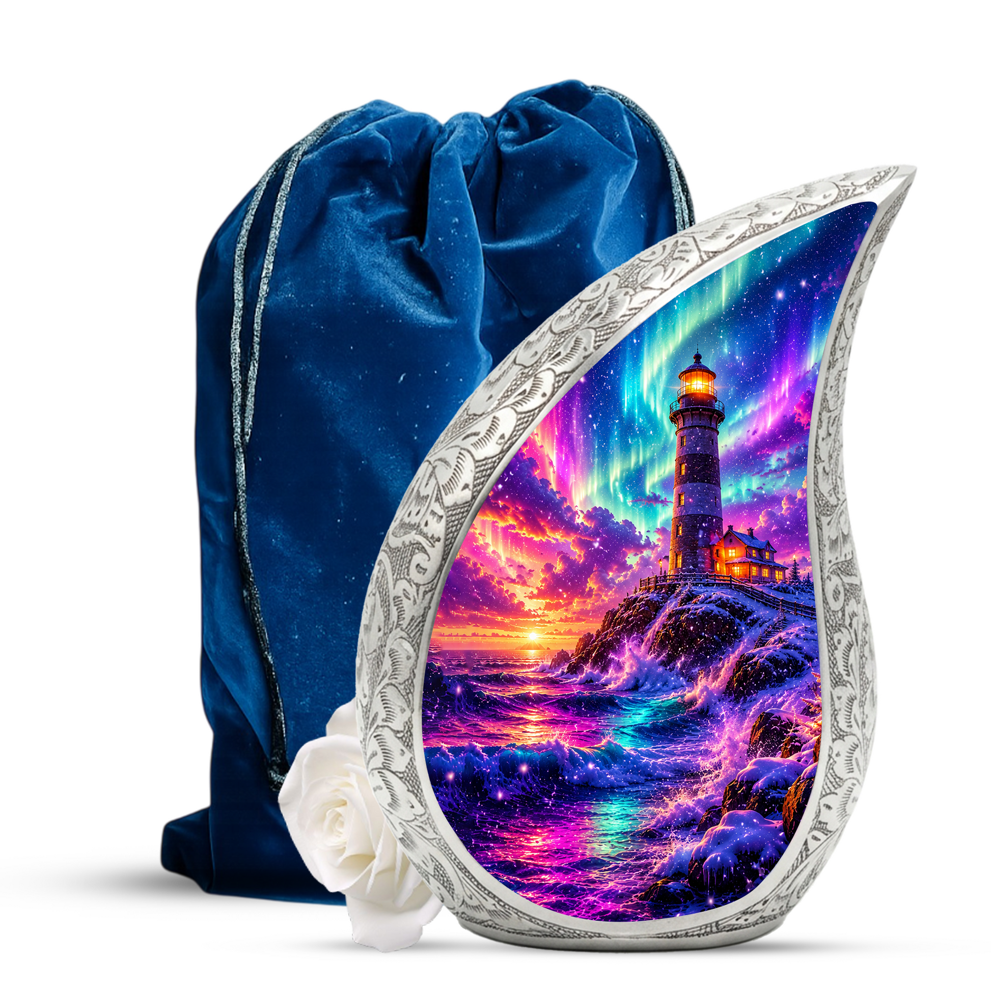 Ocean Wave Cremation Urn for Adult Ashes | Beautiful Ocean Theme Urn for Mom, Women & Human Ashes