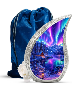 Aurora Borealis Cremation Urn for Mom & Women | Beautiful Keepsake Urn for Mom, Mother, Sister & Daughter