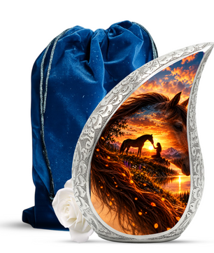 Horse Cremation Urn for Ashes, Horse Memorial Urn, Keepsake Adult Cremation Urn