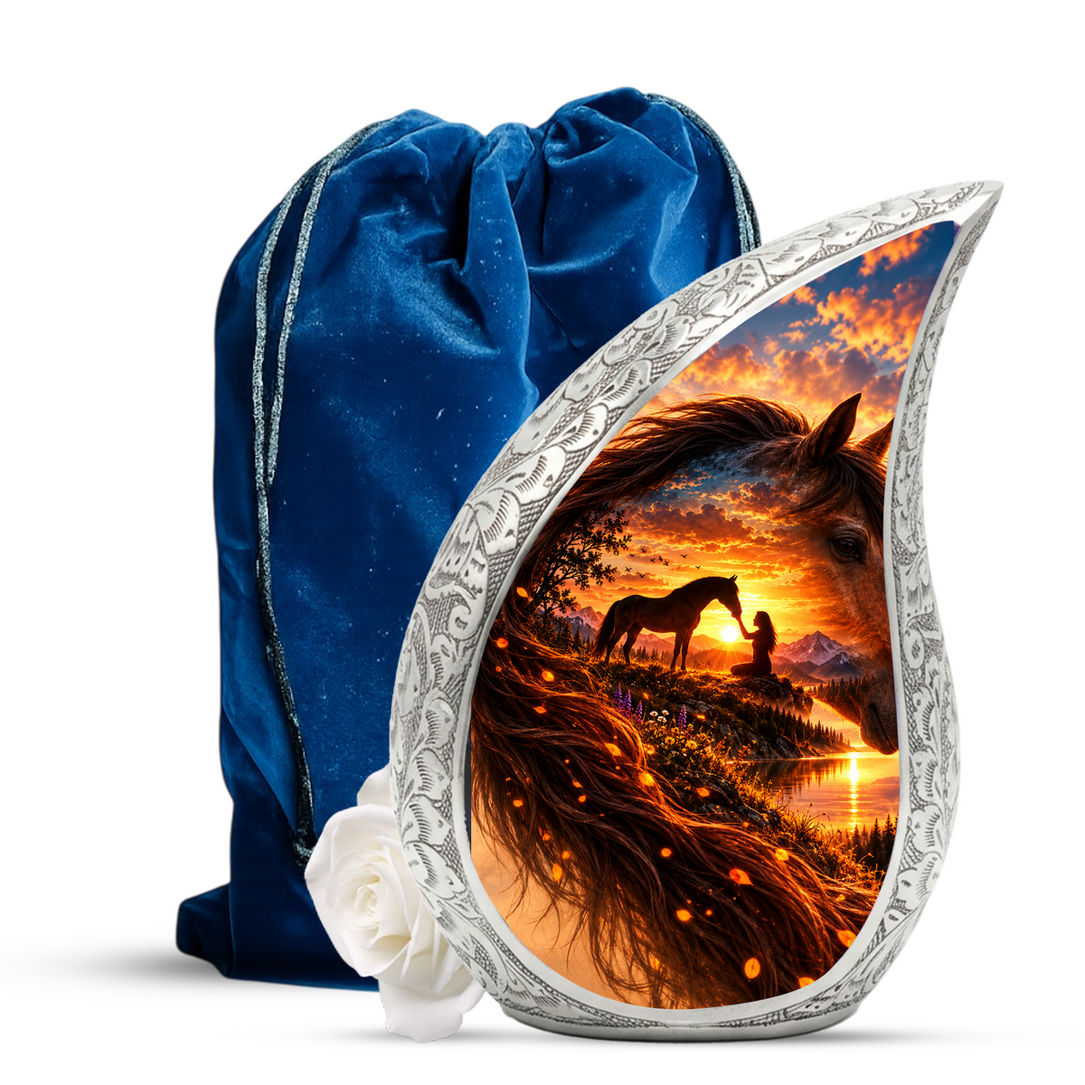 Horse Cremation Urn for Ashes, Horse Memorial Urn, Keepsake Adult Cremation Urn