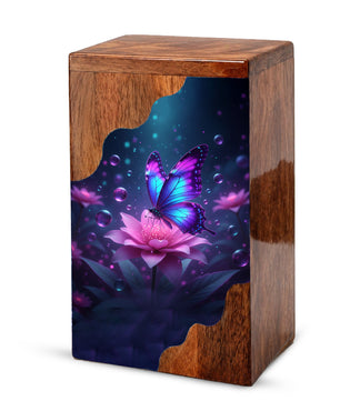 Butterfly Cremation Urn – Custom Wooden Memorial Urn Box for Ashes