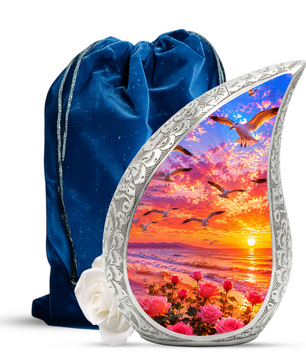 Sunset Memorial Urn for Mom – Personalized Funeral Urn for Human Ashes | Beautiful Cremation & Memorial Urn for Women