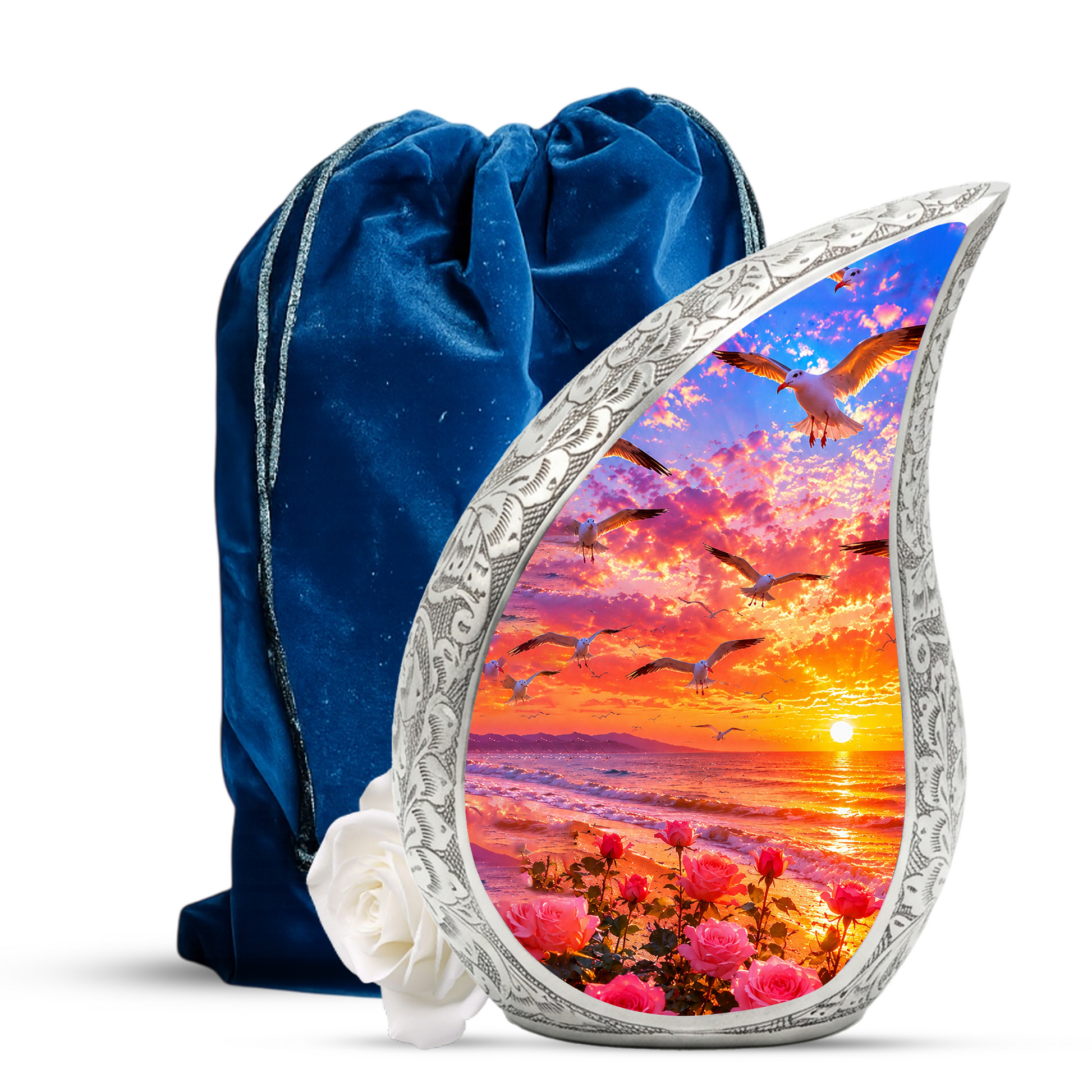 Sunset Memorial Urn for Mom – Personalized Funeral Urn for Human Ashes | Beautiful Cremation & Memorial Urn for Women