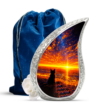 Cat Memorial Urn for Mom – Personalized Cat Cremation Urn for Ashes | Beautiful Pet Memorial Keepsake Urn