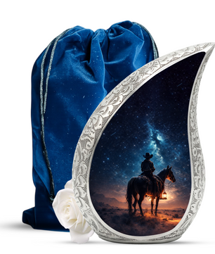 Cowboy with Stars Night Sky Cremation Urn for Adult Ashes