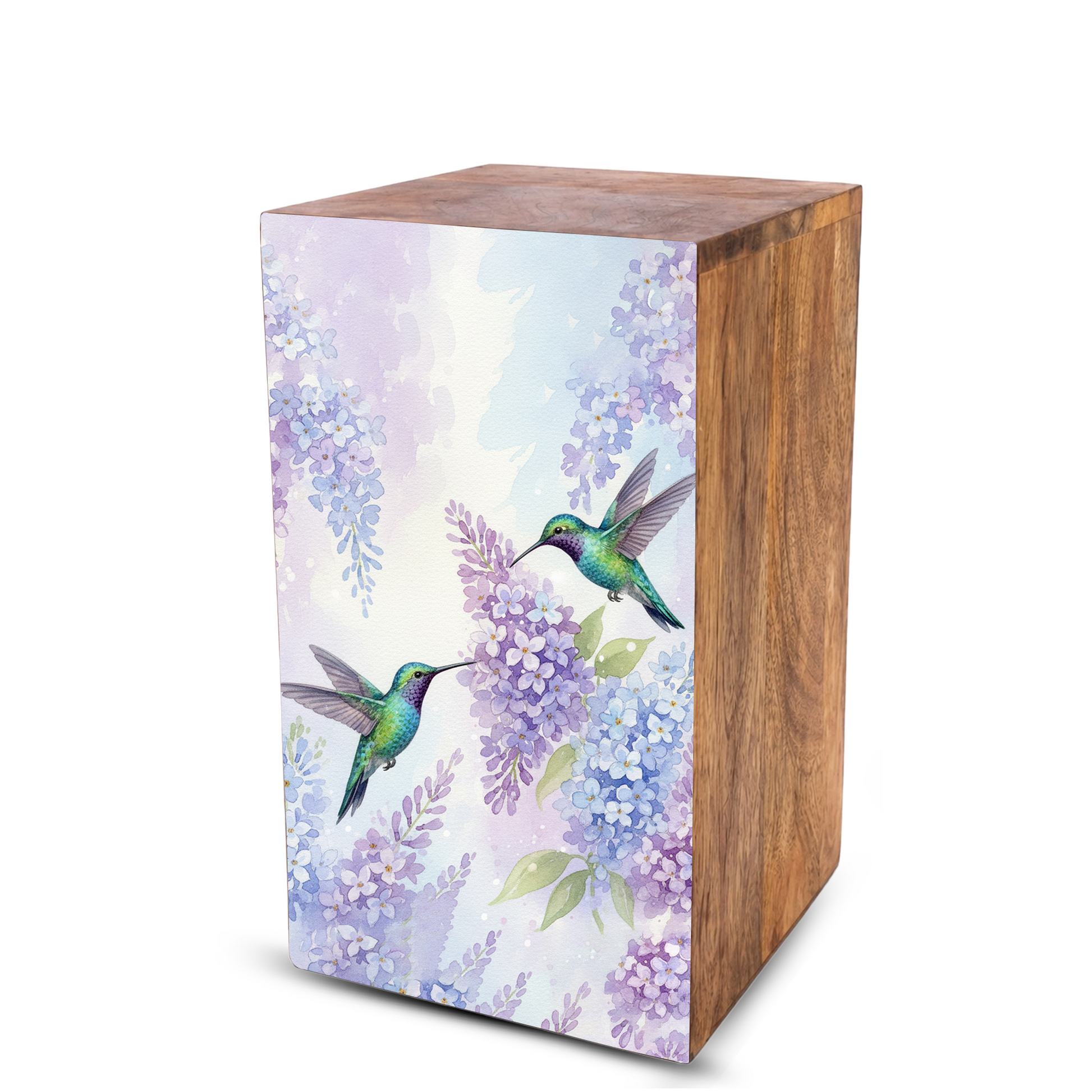 Green Humming Bird Urn For Ashes - Floral Hummingbird Keepsake Urns For Adults