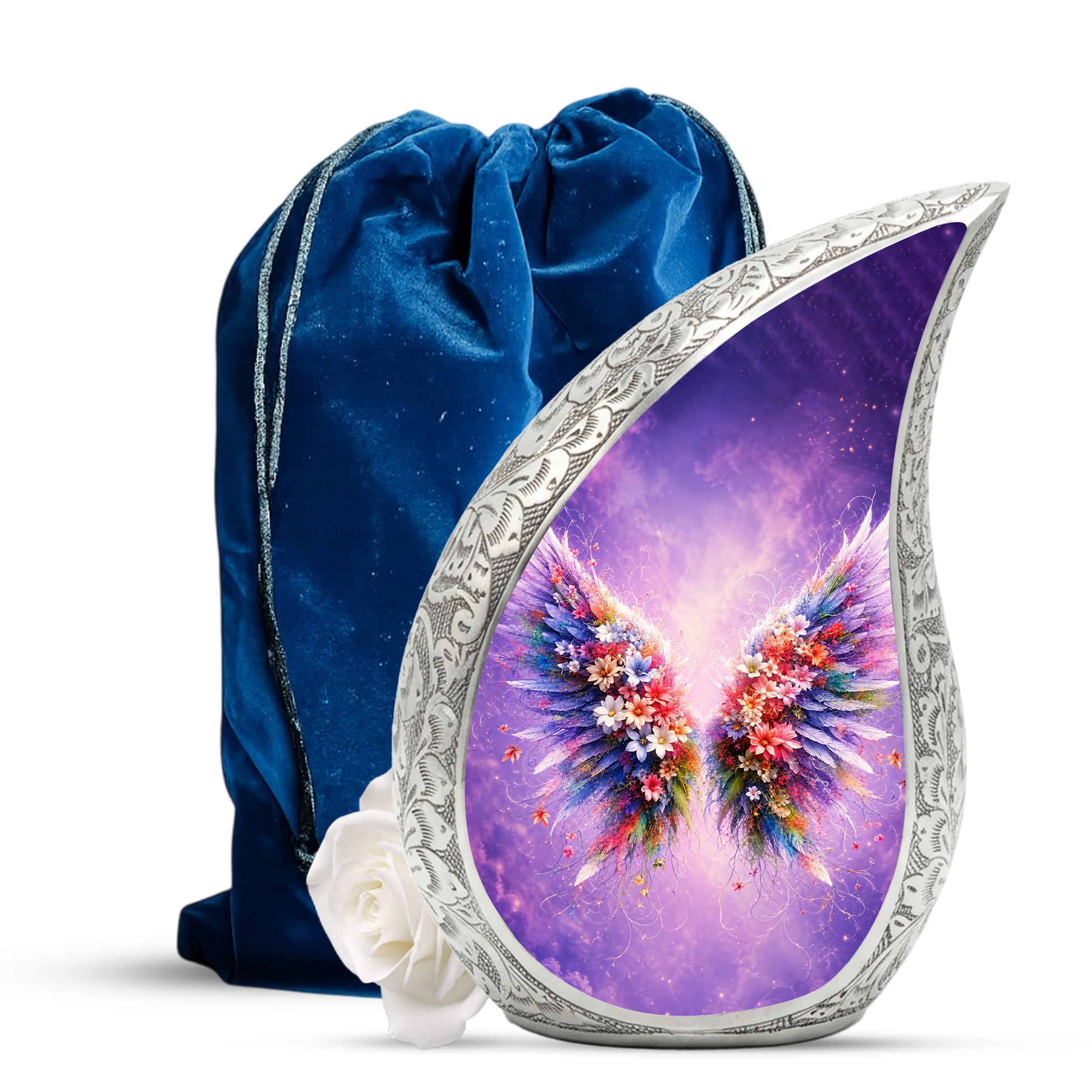 Angel Wings Memorial Urn for Mom, Beautiful Cremation Urn for Women