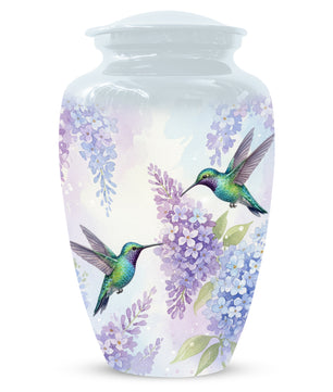 Hummingbird Floral Adult Urn for Human Ashes | Personalized Adult Cremation Urn