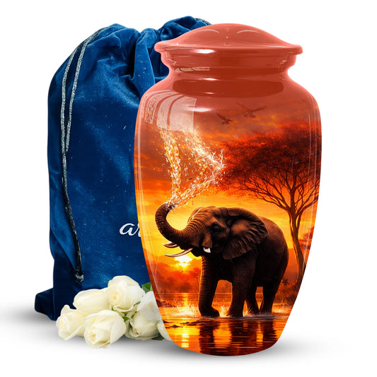 Elephant Urn for Dad- Cremation Large Urn for Ashes Adult Male | Keepsake Urn For Dad