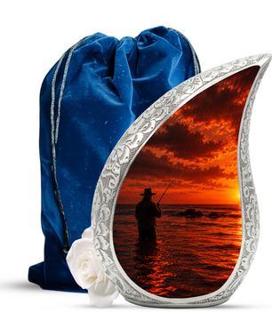 Gone Fishing Funeral Urn for Dad, Fishing Cremation Urn for Men,Memorial Urn for Ashes
