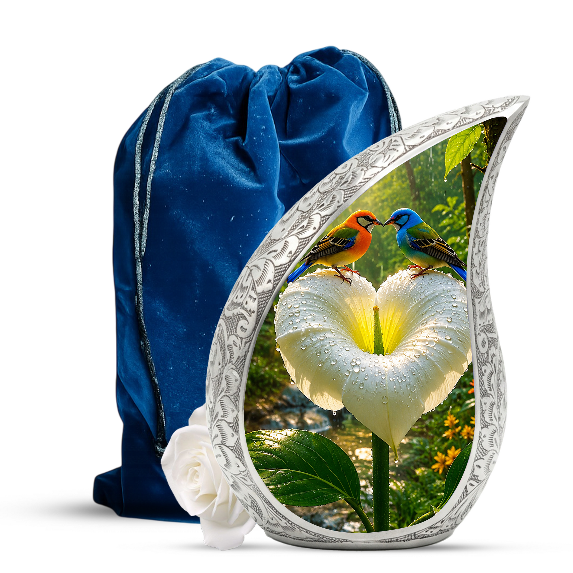 Bird Love Adult Urn for Human Ashes – Elegant Adult Cremation Urn