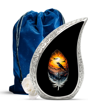 Feather Memorial Urn for Mom – Personalized Cremation Urn for Human Ashes | Beautiful Urns for Women