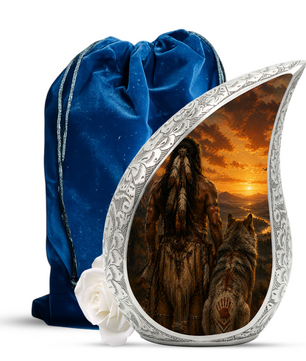 Warrior Sunset Urn for Adult Ashes | Adult Cremation Urn for Human Ashes