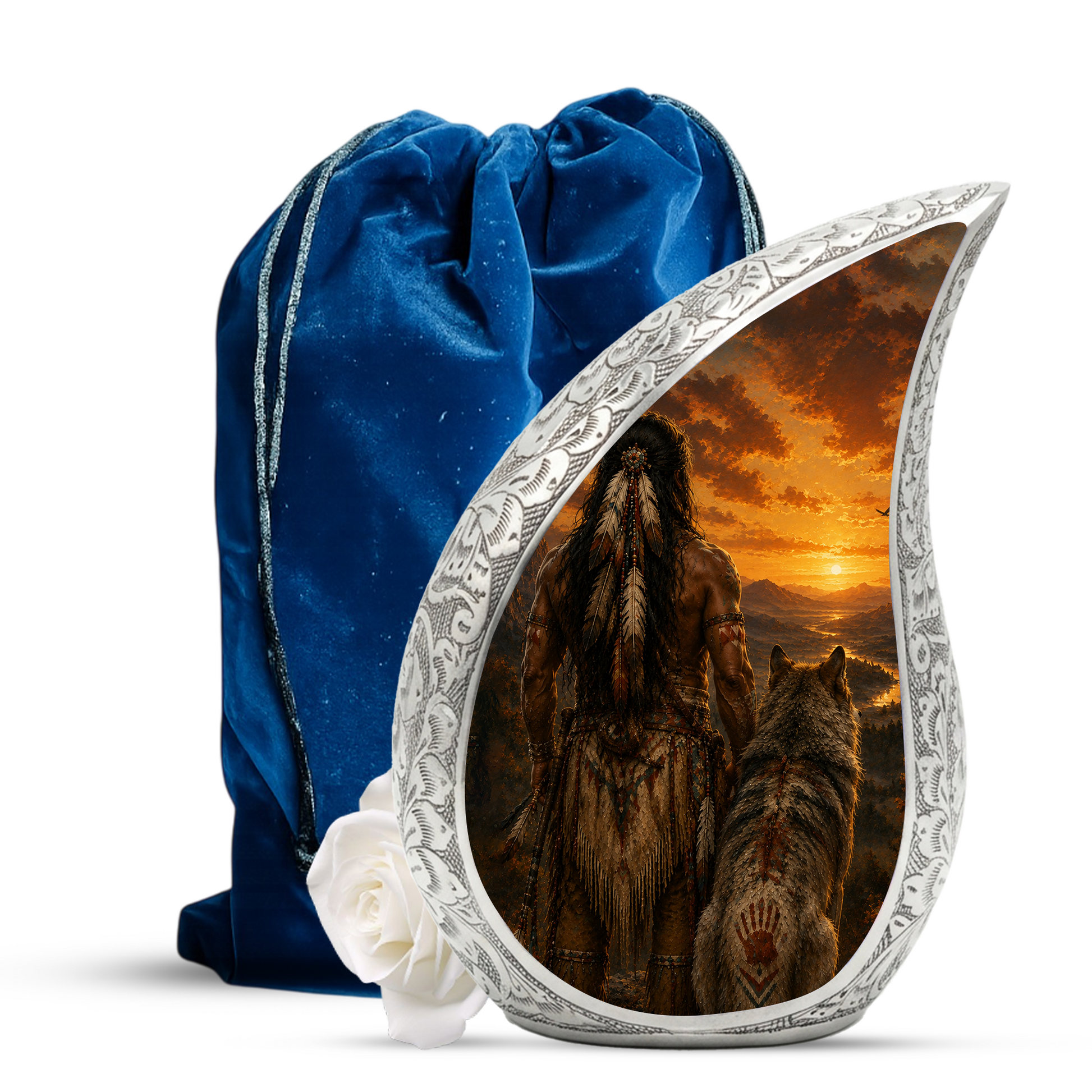 Warrior Sunset Urn for Adult Ashes | Adult Cremation Urn for Human Ashes