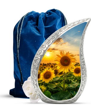 Sunflower Urn for Human Ashes | Beautiful Sunflower Cremation Urn for Mom & Women