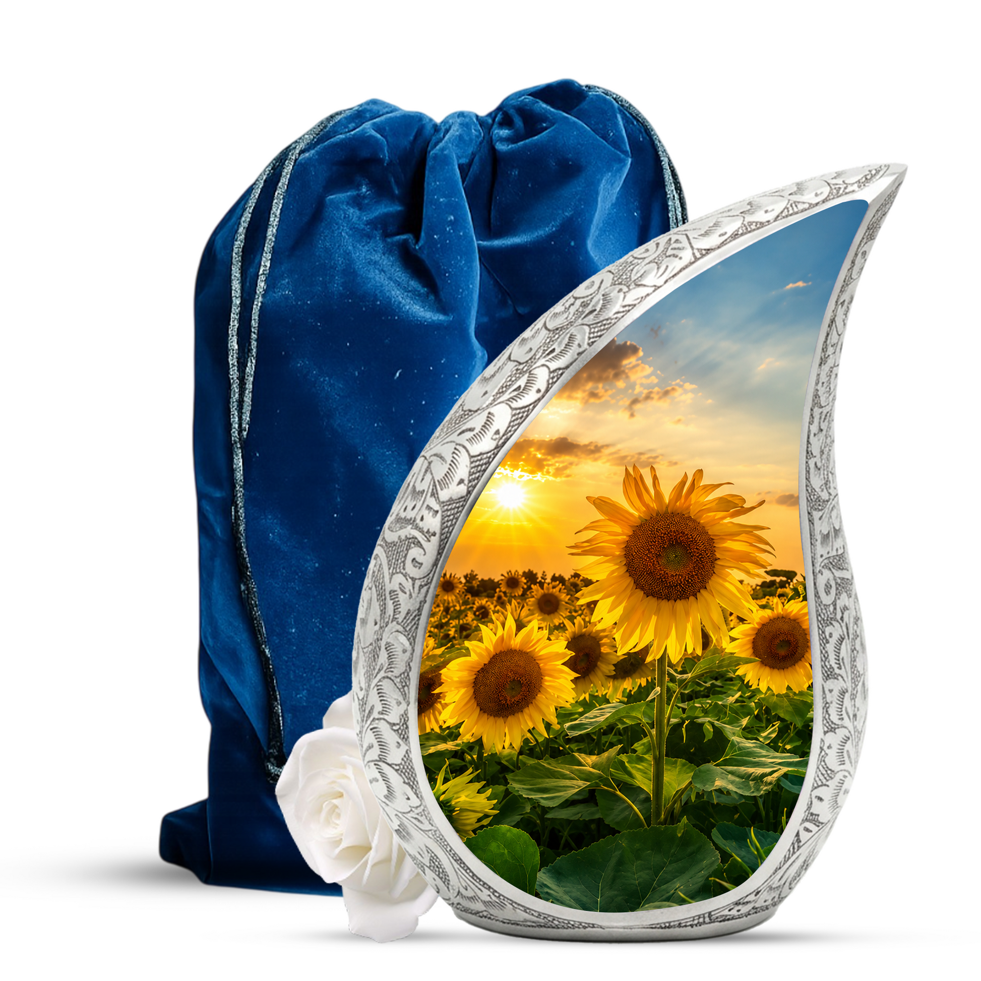 Sunflower Urn for Human Ashes | Beautiful Sunflower Cremation Urn for Mom & Women