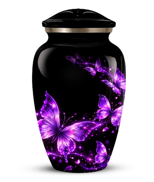 Purple Butterfly Cremation Urn for Ashes | Personalized Adult Memorial Urn | Handmade Butterfly Urn for Human Ashes