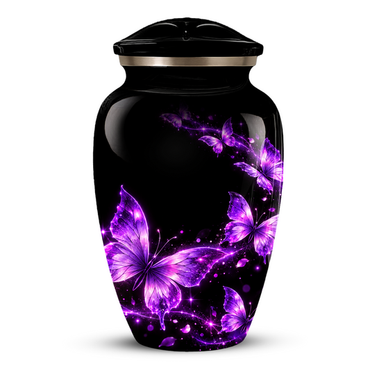 Purple Butterfly Cremation Urn for Ashes | Personalized Adult Memorial Urn | Handmade Butterfly Urn for Human Ashes