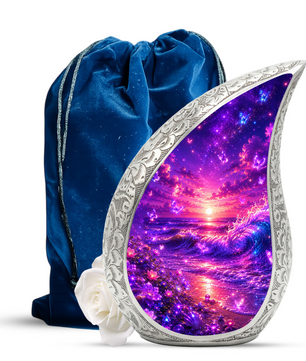 Neon Ocean Butterfly Beach Cremation Urn for Adult Ashes – Beautiful Beach-Themed Urn for Human Ashes
