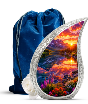 Mountain Lake Cremation Urn for Mom & Dad | Beautiful Landscape Adult Urn