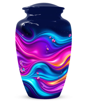 Abstract Wave Urn for Dad – Custom Keepsake Cremation Urn for Ashes