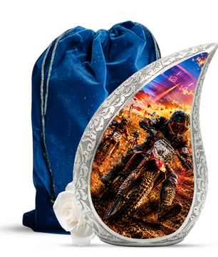 Motorcycle Rider Urn for Adult Ashes | Adult Cremation Urn for Men | Motorcycle Memorial Urn