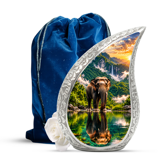 Elephant Cremation Urn for Dad - Wildlife Memorial Keepsake for Ashes