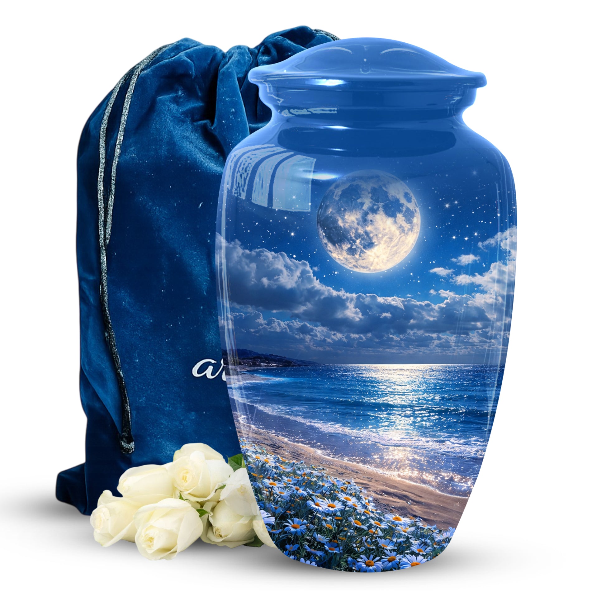 Moonlit Ocean Urn for Mom - Adult Female Cremation Large Urn for Ashes