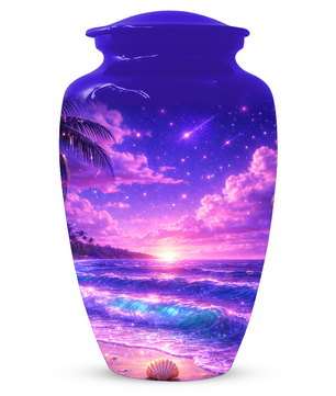 Personalized Beach Cremation Urn for Ashes | Ocean Wave Memorial Urn
