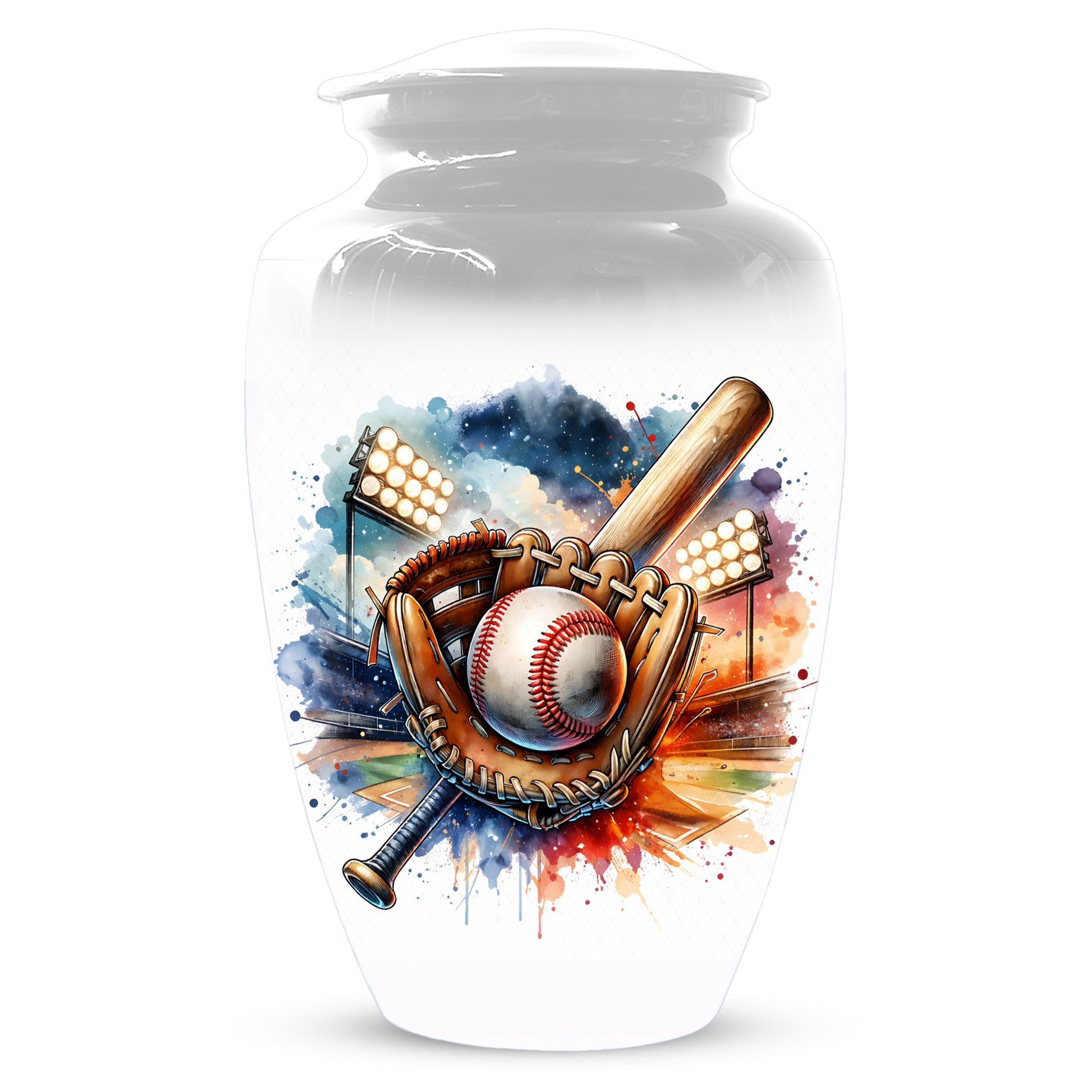 Personalized Baseball Urn for Ashes, Baseball Memorial Urn