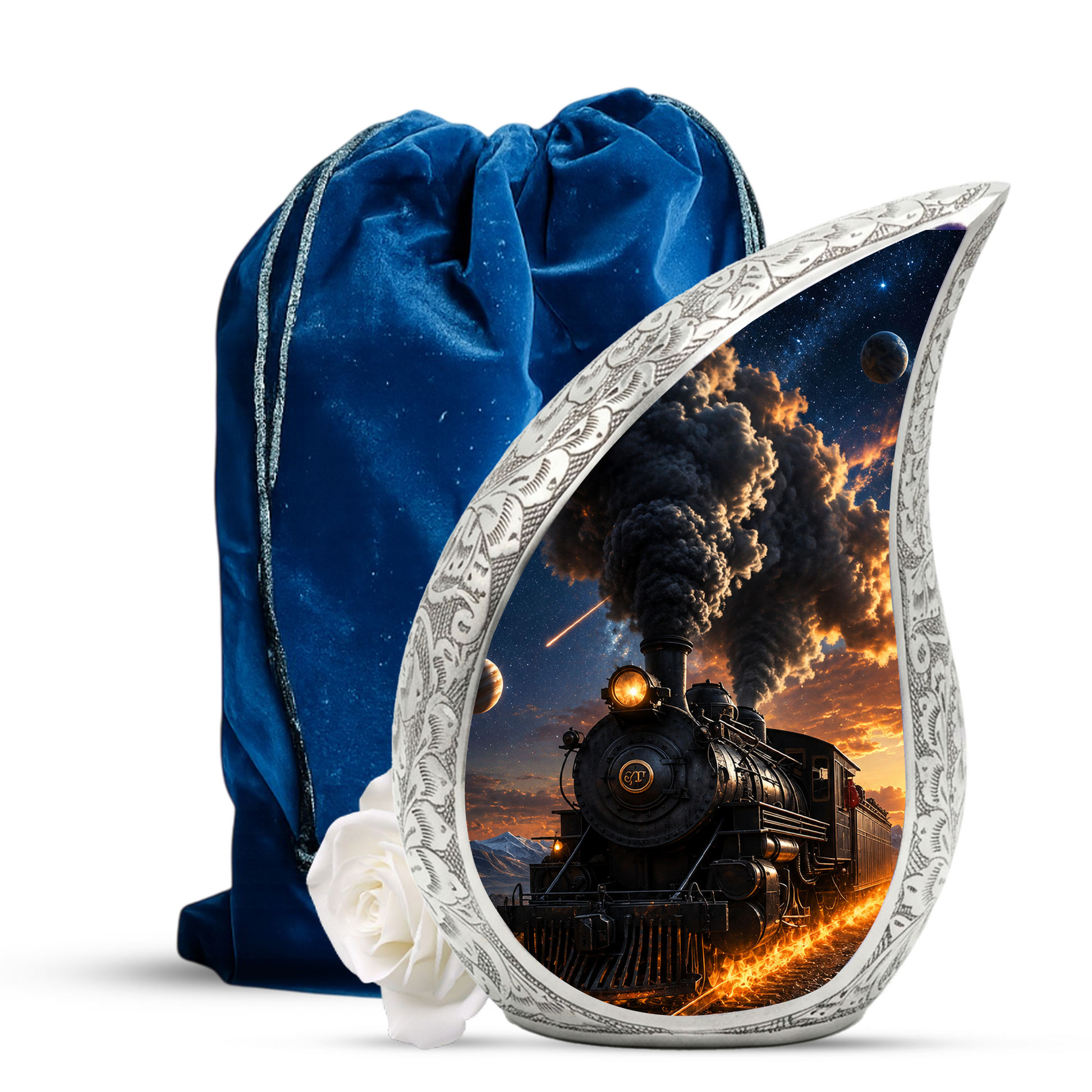 Train Urn for Human Ashes | Unique Adult Cremation Urn | Train Memorial Urn for Adult Ashes, Men & Women
