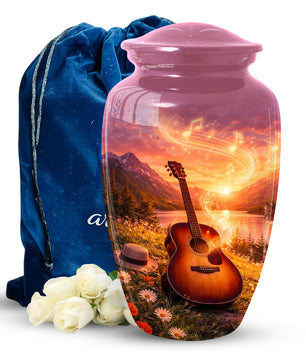 Guitar Urn for Mom - Music Memorial Large Urn for Women| Keepsake Urn For Ashes