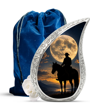 Cowboy Urn for Human Ashes | Western Cremation Urn for Men, Dad, Father & Cowboy Memorial