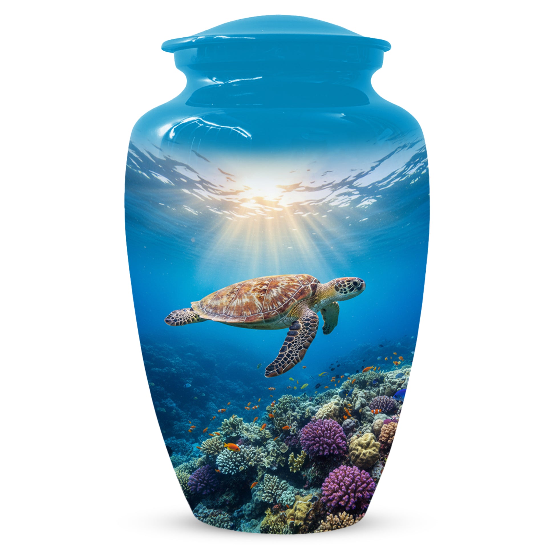 Ocean Wave Cremation Urn for Adult Ashes | Sea Turtle Ocean Theme Memorial Urn