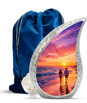 Beach Sunset Urn for Human Ashes | Ocean Sunset Cremation Urn