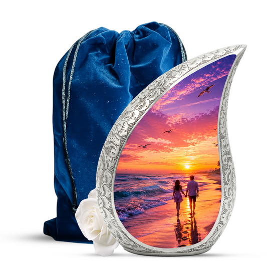Beach Sunset Urn for Human Ashes | Ocean Sunset Cremation Urn