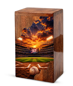 Baseball Wooden Cremation Urn – Wooden Urn for Human Ashes