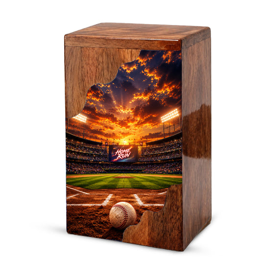 Baseball Wooden Cremation Urn – Wooden Urn for Human Ashes
