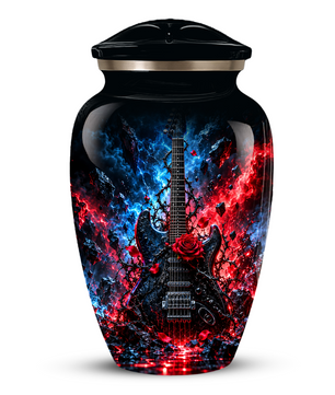 Personalized Electric Guitar Cremation Urn for Ashes, Black Adult  Memorial Urn, Music Lover Tribute Urn