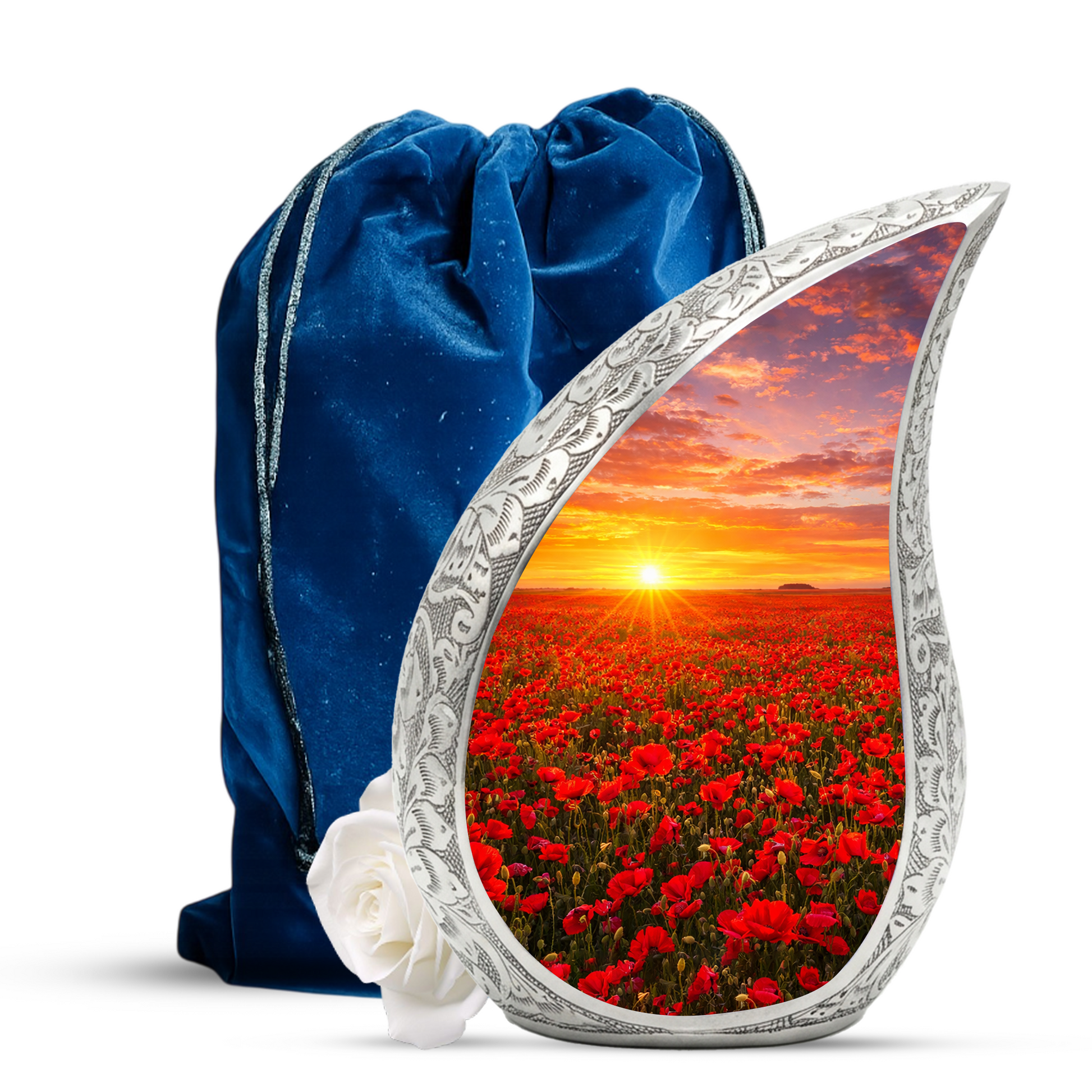 Flower Urn for Mom – Premium Floral Cremation Urn for Human Ashes |