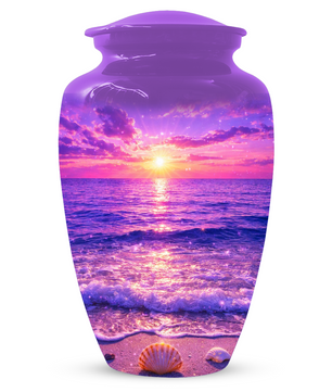 Personalized Ocean Sunset Cremation Urn | Adult, Large, Mini & Keepsake Urn for Human Ashes