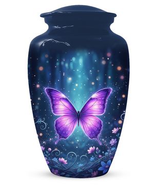 Purple Butterfly Urn for Ashes, Custom Butterfly Cremation Urn