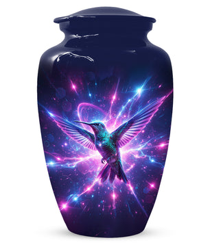 Humming Bird with Blue Urn for Human Ashes | Blue Hummingbird Adult Cremation Urn